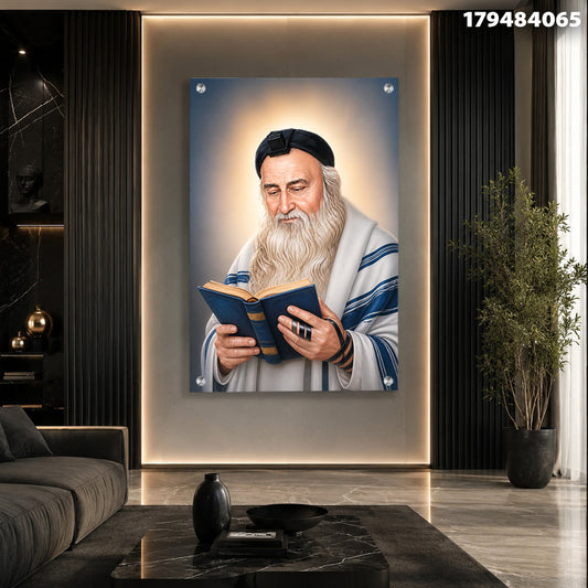 תמונה של רב קורא תהילים - תמונות לבית - צבעים: כחול, חום, בז'