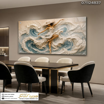 תמונה אStylishArt מדיוק דמות קפיצה מעל גלים - תמונות לבית - צבעים בתמונה