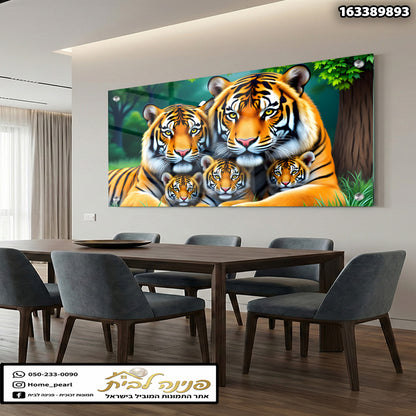 תמונה של tigres על הקיר - תמונות קיר - צבעים כתום וירוק