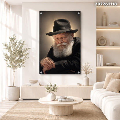 תמונה של אדם מבוגר עם זקן לבן וחצאית כהה - תמונות לבית - גוונים אפורים
