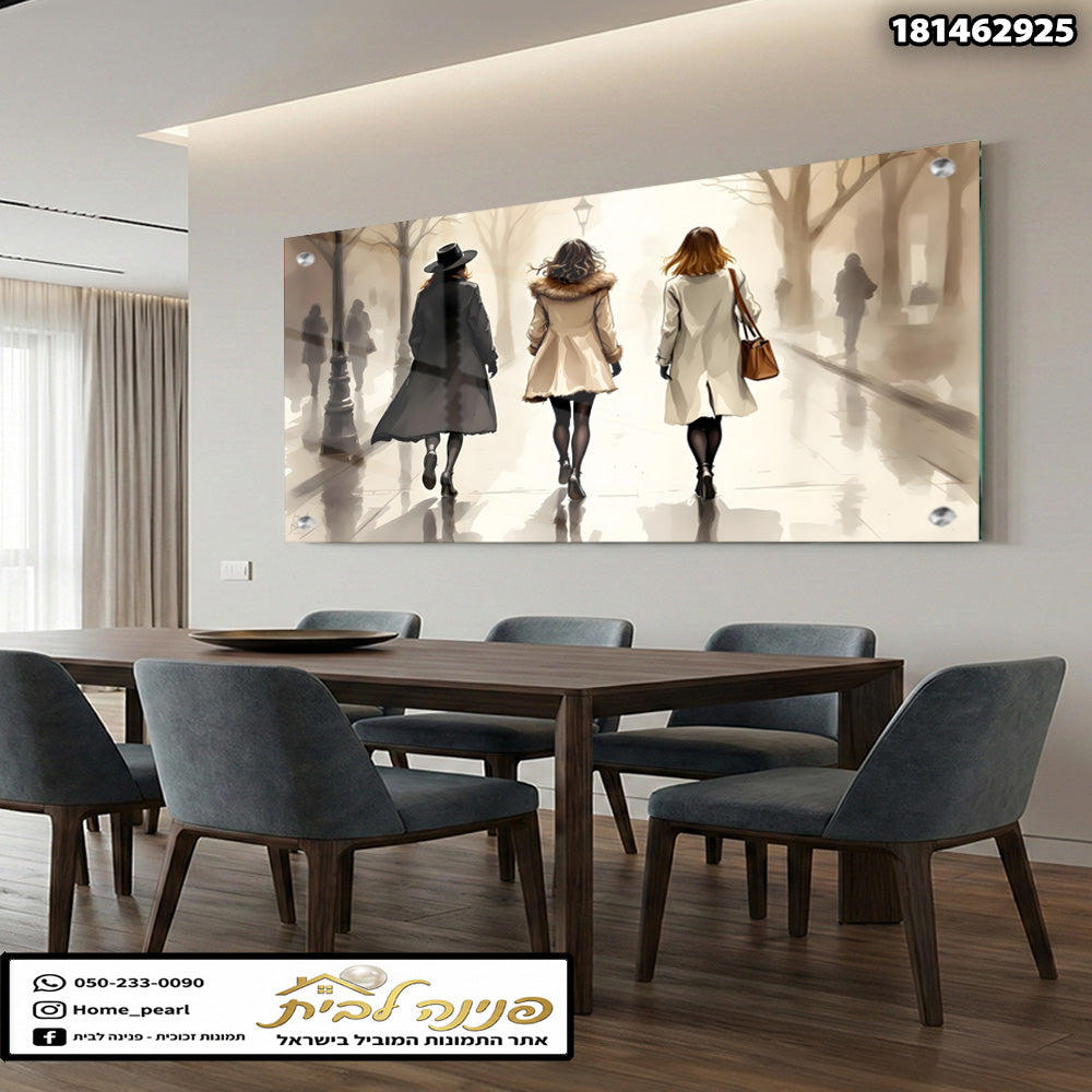 תמונה של נשים בחורף - תמונות נוי - צבעים חום ושחור