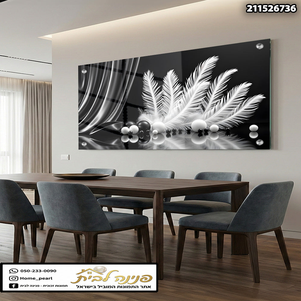 תמונה קישוטית בשחור ולבן - תמונות קיר - צבעי שחור ולבן