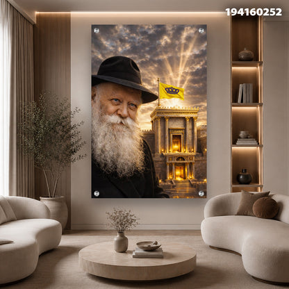 תמונה של אדם זקן עם זקן לבן וחלל עיצוב מודרני - תמונות נוי - גוונים של זהב