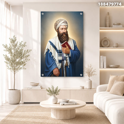 תמונה של אדם בדמות דתית עם בגד טקסי - תמונות נוי - צבעים כחול ולבן
