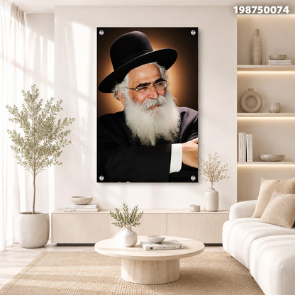 תמונה קיר של דמות עם זקן בשחור ולבן - תמונות קיר - צבעים חום ולבן