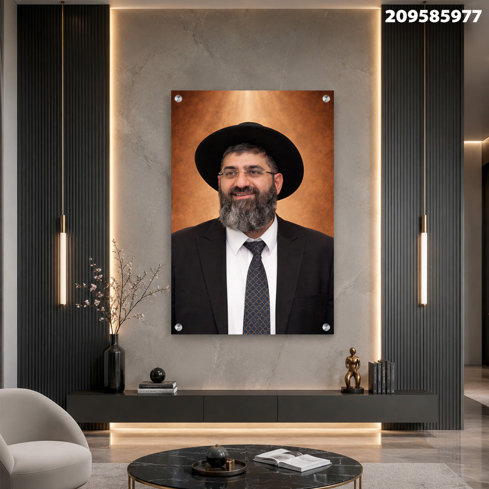 תמונה קיר של אדם מחייך - תמונות קיר - צבעים שחור וחום
