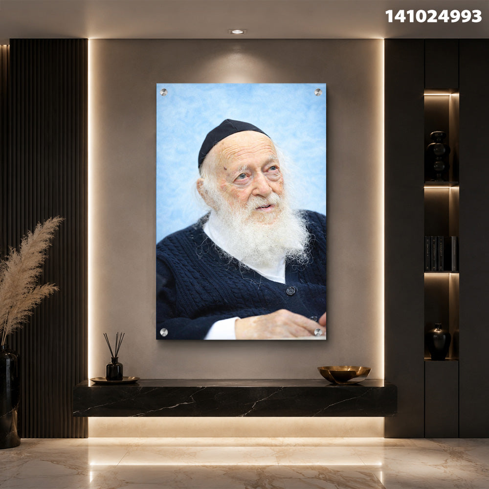 תמונה של אדם מבוגר על קיר - תמונות לבית - צבעים כחול ולבן