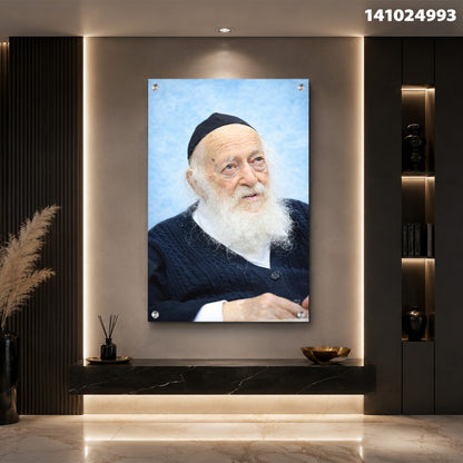 תמונה של אדם מבוגר על קיר - תמונות לבית - צבעים כחול ולבן