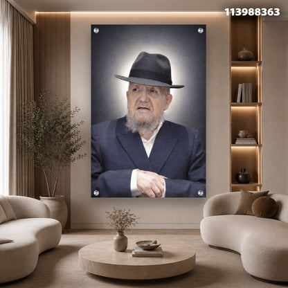 תמונה קיר של דמות עם כובע - תמונות קיר - צבעים אפור כהה