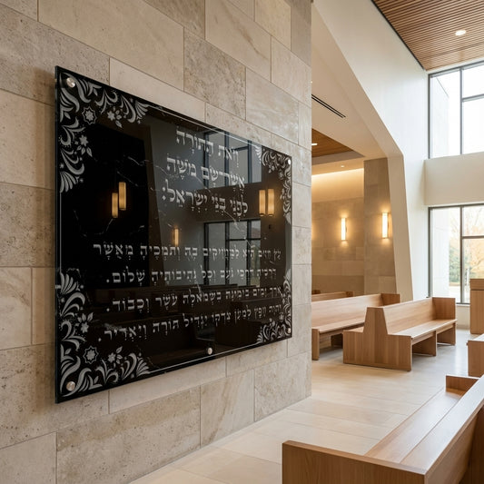 ברכת הכהנים על זכוכית שחורה יוקרתית