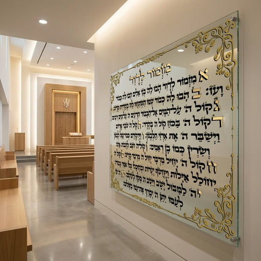 מזמור לדוד זכוכית בעיטורי זהב יוקרתיים