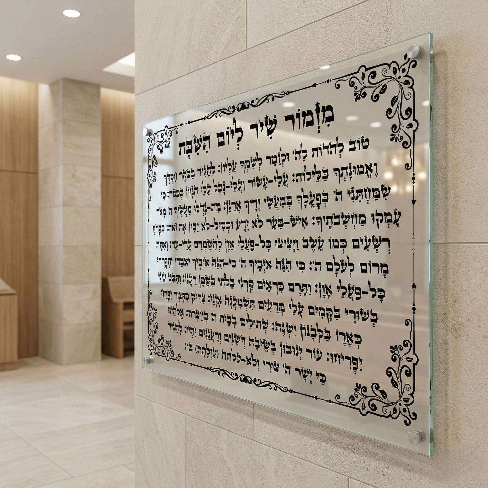 מזמור לשבת על זכוכית יוקרתית