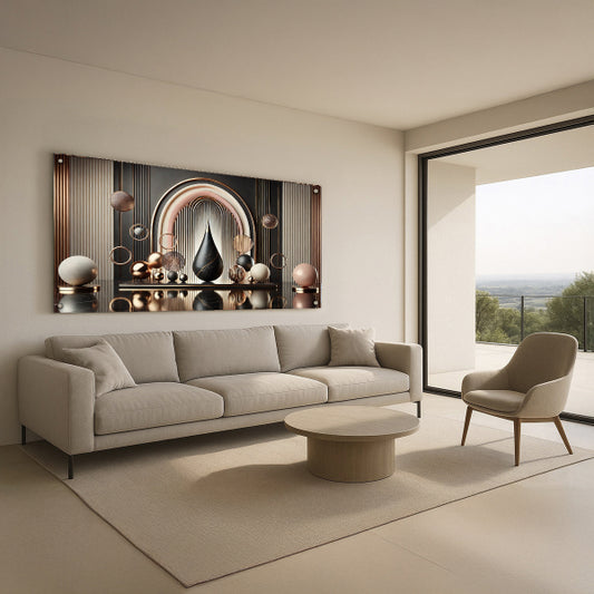 תמונת זכוכית שחור וזהב אלגנטית