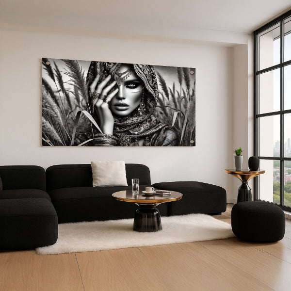 דיוקן נשי בשחור לבן – תמונות נוי