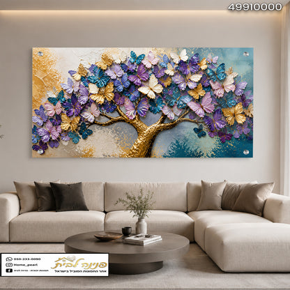 עיצוב פר butterflies על קיר סלון מודרני