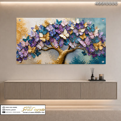 עיצוב פר butterflies על עץ בולט בחלל מודרני