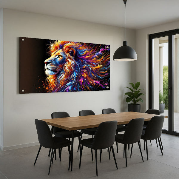 אריה מלכותי צבעוני במבט צד - תמונות לבית