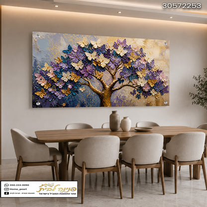 עיצוב עץ עם פרפרים בחדר אוכל מהודר קלאסי