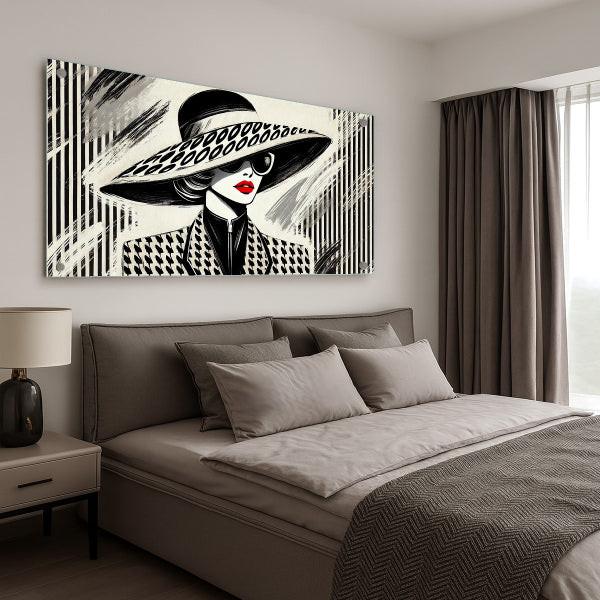 אישה בכובע רחב שוליים – תמונות זכוכית