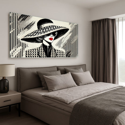 אישה בכובע רחב שוליים – תמונות זכוכית