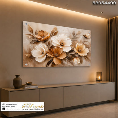 פר flowers מעוצבות בחדר סלון מודרני עם טקסטורה