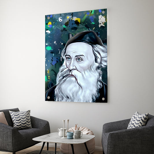 בעל התניא בעיצוב אמנותי צבעוני – הדפסה על זכוכית