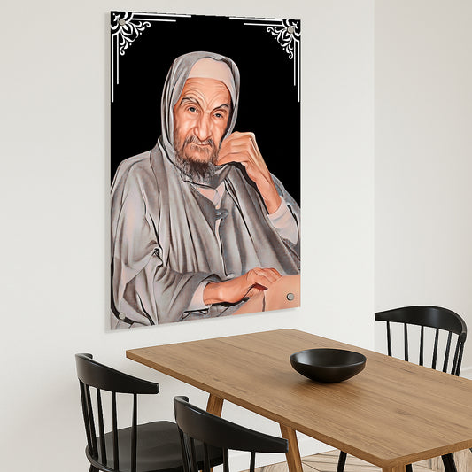 הבאבא סאלי על רקע שחור – תמונות זכוכית מעוצבות לבית