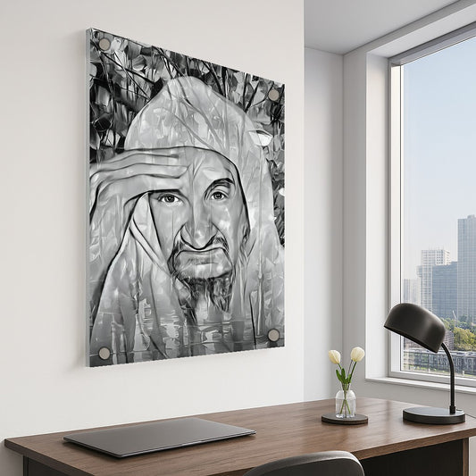הבאבא סאלי בגווני כסף – תמונות זכוכית יוקרתיות לבית או למשרד