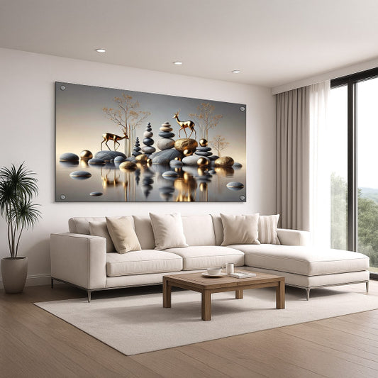 זוג איילים באיזון טבעי – תמונות זכוכית