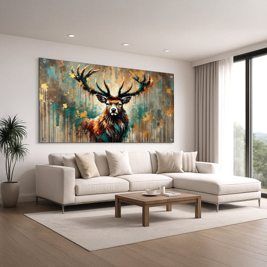 אייל צבעוני מופשט בזכוכית