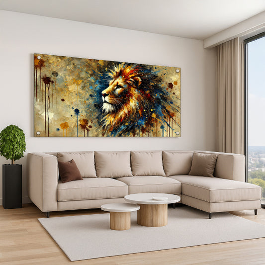 אריה צבעוני באמנות מודרנית – תמונות זכוכית