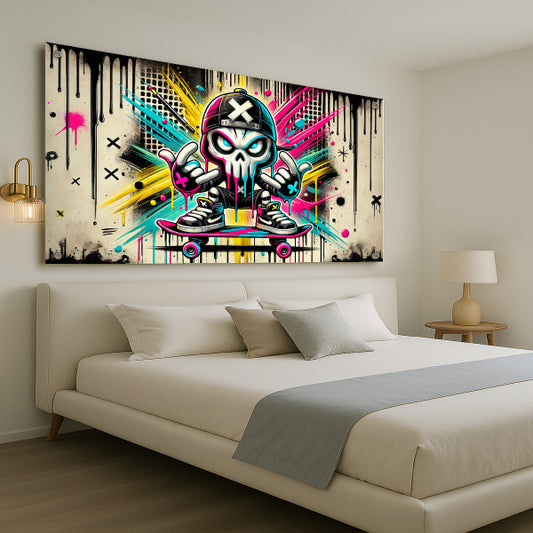 גרפיטי סקייטבורד צבעוני – תמונות זכוכית