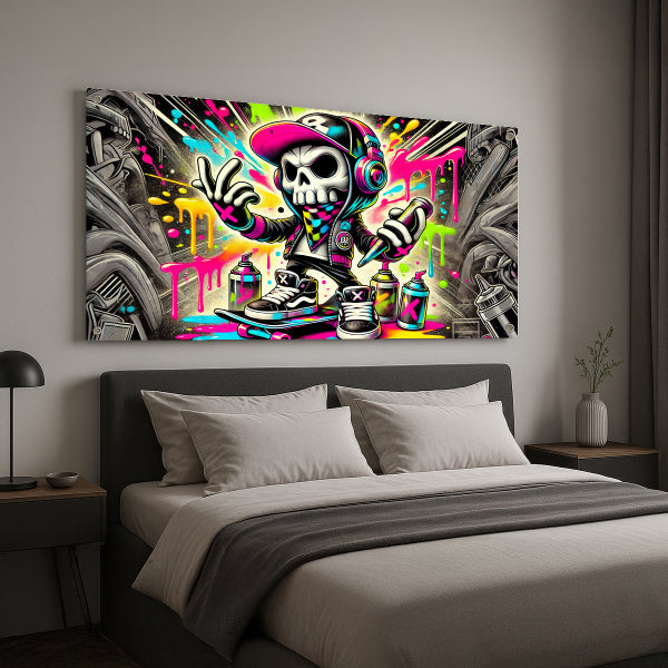 גרפיטי גולגולת צבעונית – תמונות נוי