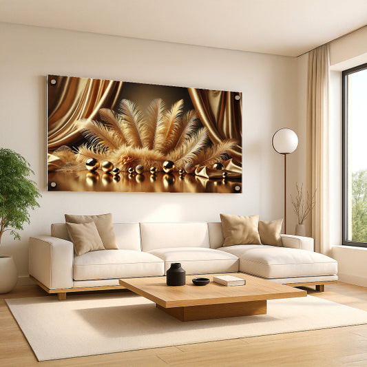 נוצות זהב מבריקות – תמונות נוי