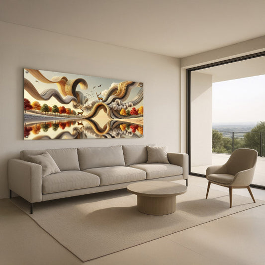 זרימה זהובה בנוף רגוע – תמונות לבית