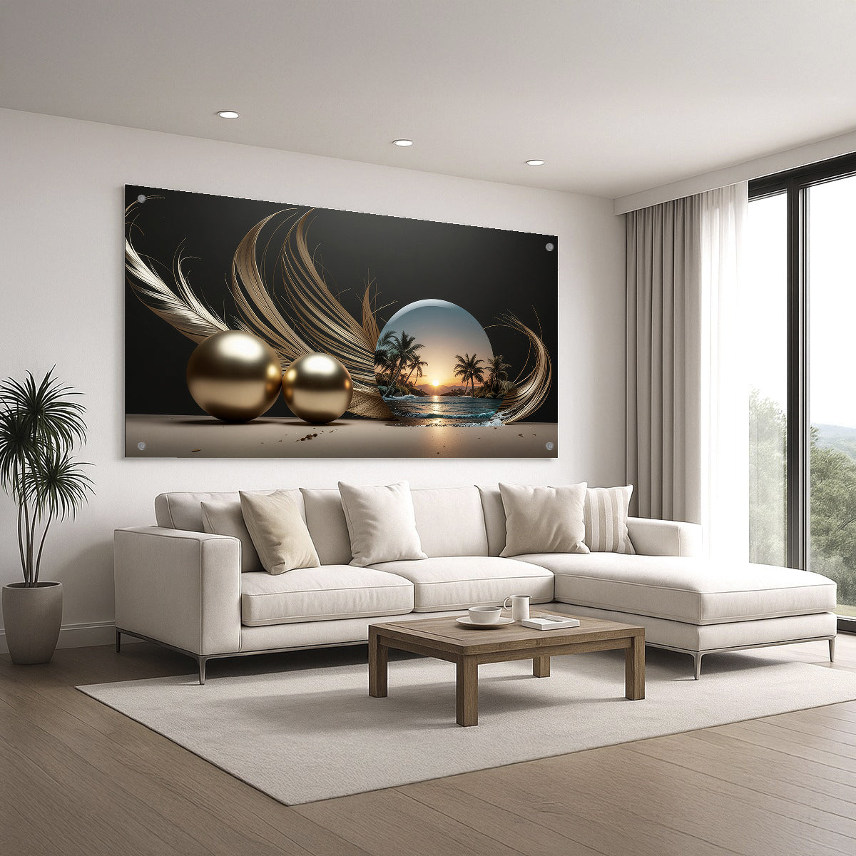 שקיעה טרופית בכדור – תמונות לסלון