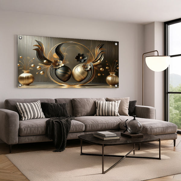 ואסים זהובים בעיצוב אומנותי – תמונות זכוכית