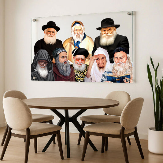 מבחר צדיקים קדושים על זכוכית צלולה – תמונות לבית