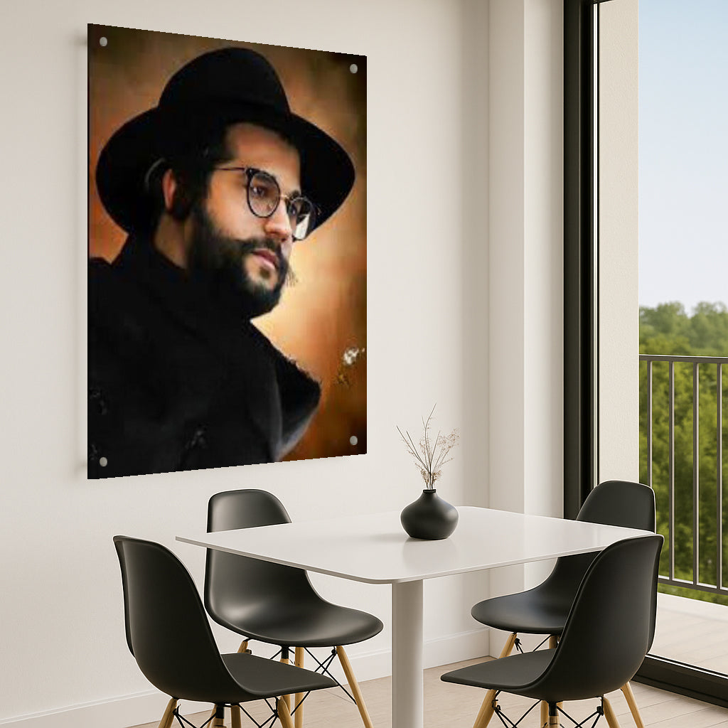 דיוקן ההינוקא כהה עם רקע חם – תמונות נוי