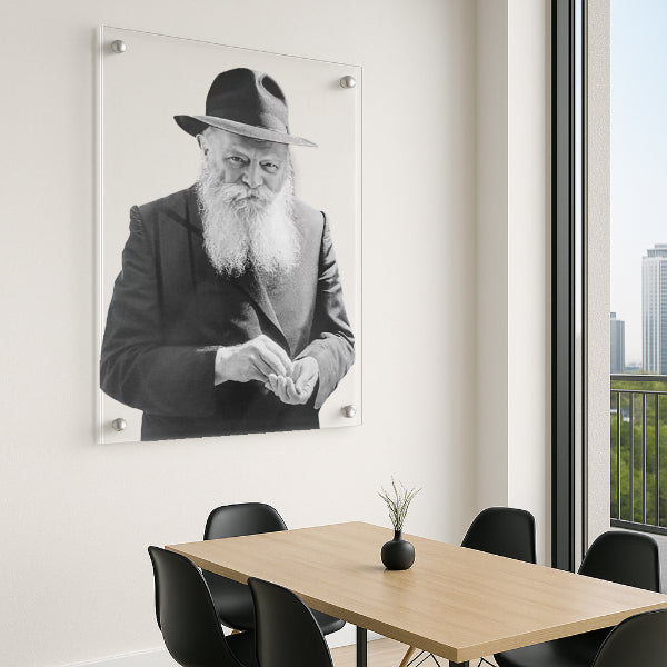 הרבי מחב״ד בעיבוד שחור־לבן נקי – תמונות לבית