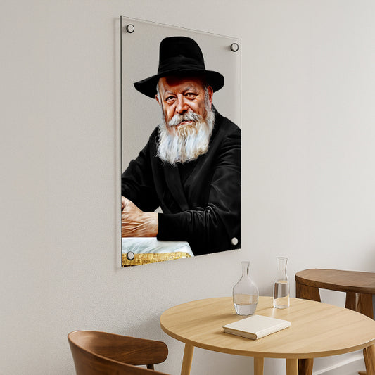 הרבי מחב״ד עם בימה מוזהבת – תמונות נוי