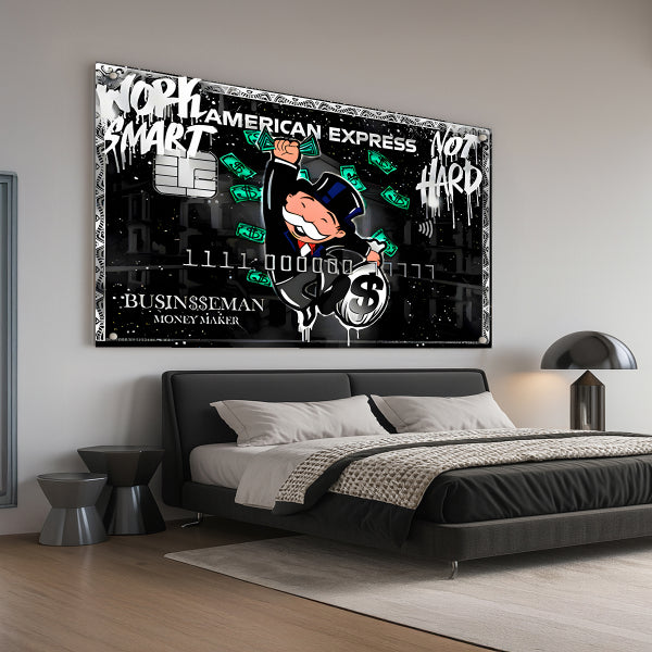 מיסטר מונופול שחור אמריקן אקספרס – תמונות זכוכית