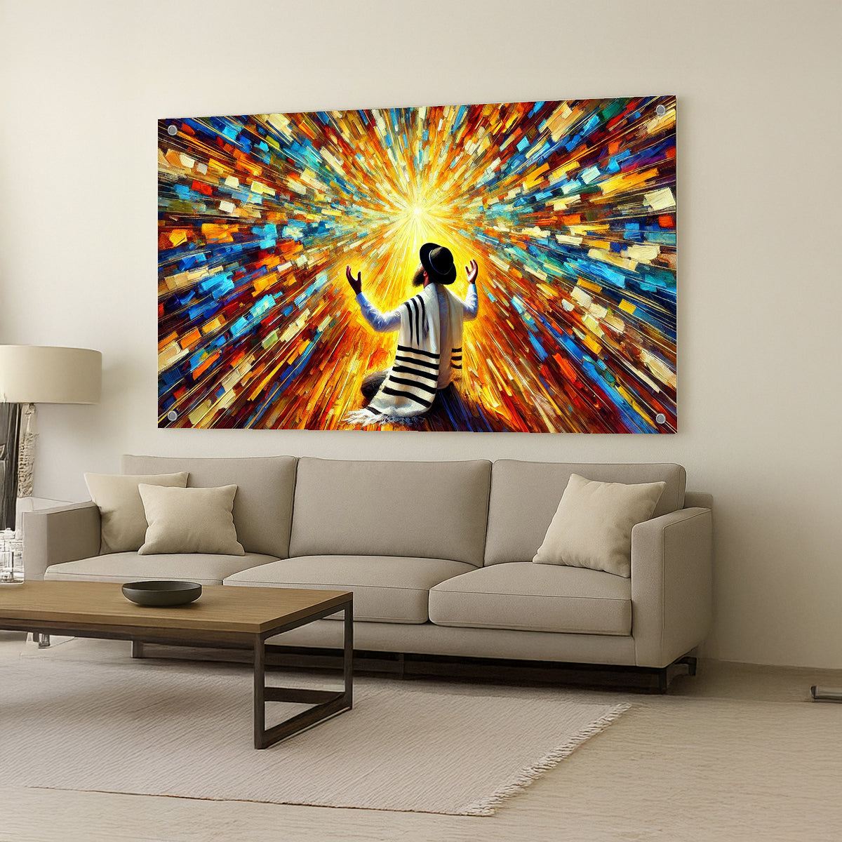 אדם מתפלל לאור אלוקי – תמונות לבית