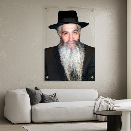 הרב דוד חי אבוחצירא בלבוש שחור – תמונות זכוכית