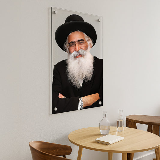 תמונת זכוכית הרב יורם אברג'ל בעוצמה רוחנית – תמונת נוי יוקרתית לבית