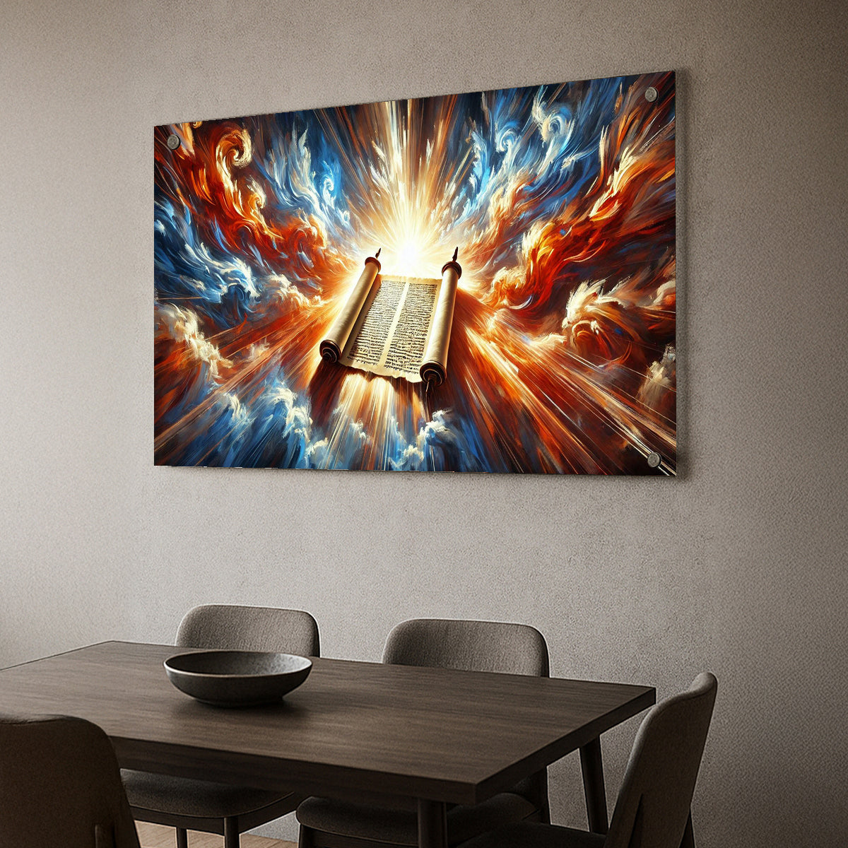 ספר תורה באור שמימי – הדפסה על זכוכית