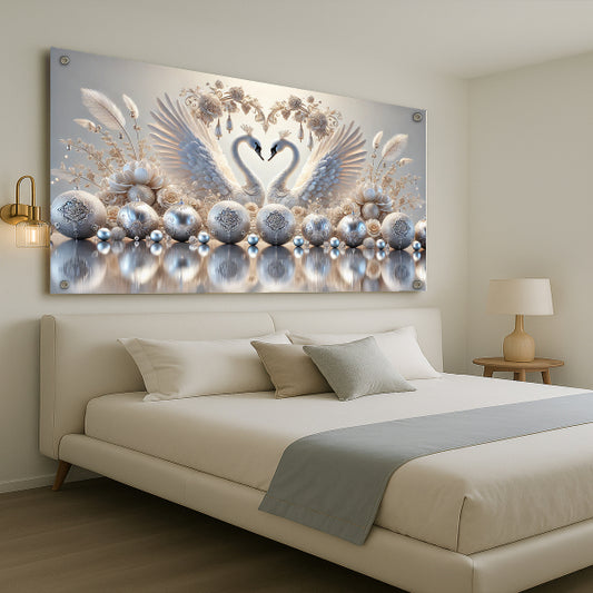 ברבורים לבנים באלגנטיות פנינה – תמונות לבית