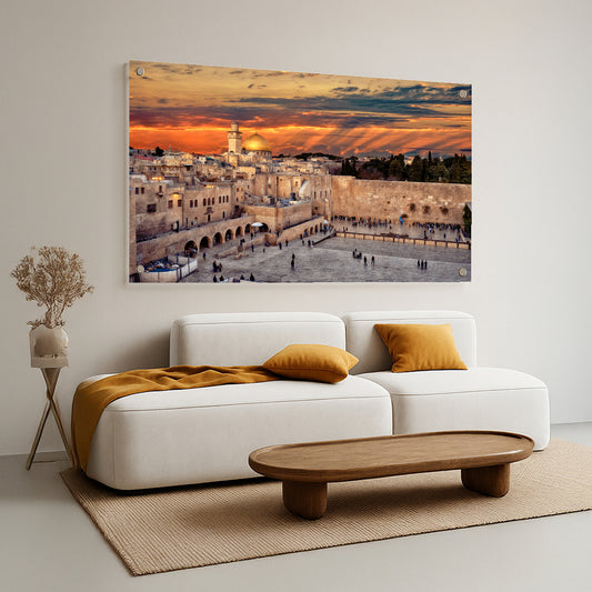 שקיעה זהובה בכותל – תמונות זכוכית