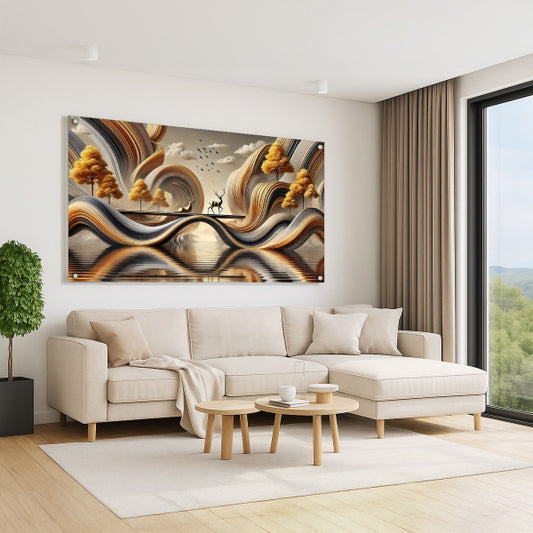 איילים בגשר זהב – תמונות זכוכית