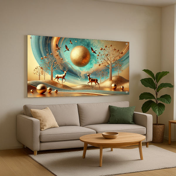 איילים בכדור זהב קוסמי – תמונות זכוכית